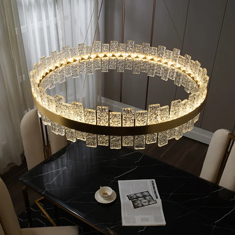 

Nordic Modern Crystal Pendant Light Villa Living Room Bedroom Lamp Crystal LED Chandelier Hotel Lobby Lighting Restaur