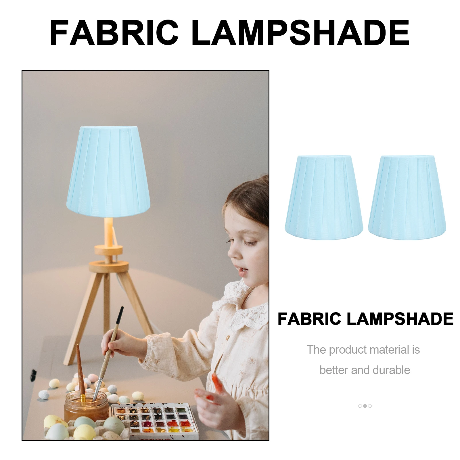 

2Pcs Lampshade Fabric Metal Table Lamp Cover Household Light Ceiling Lamp Cover Shade Indoor Ceiling Wall Protective
