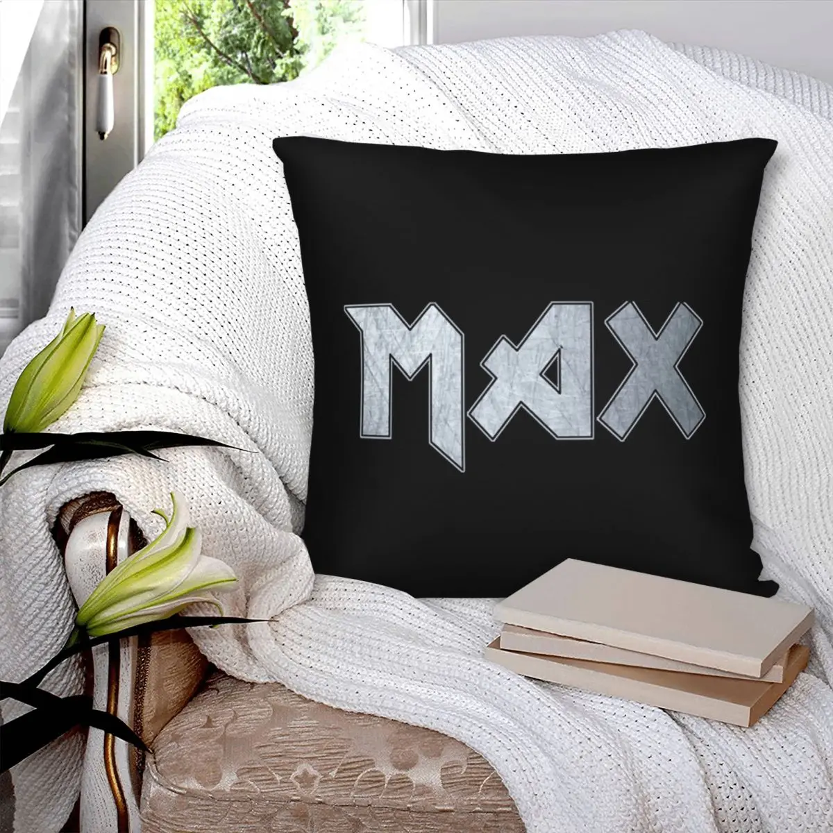 Heavy Metal Max Sticker Square Pillowcase Polyester Pillow Cover Velvet Cushion Decor Comfort Throw Pillow For Home Bedroom