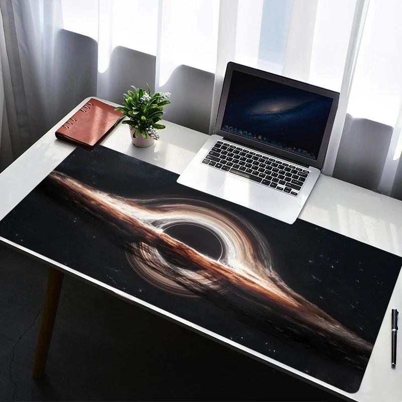 Mouse Pad PC Non Slip Rubber Black Mousepad Laptop Gamer Cabinet Keyboard Pad Office Computer Gaming Desk Space Galaxy Mouse Mat