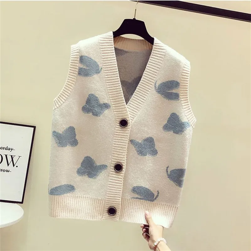 Maglione gilet gilet per le donne maglione Kawaii maglione stile coreano donna top maglione oversize gilet donna carino top abbigliamento donna