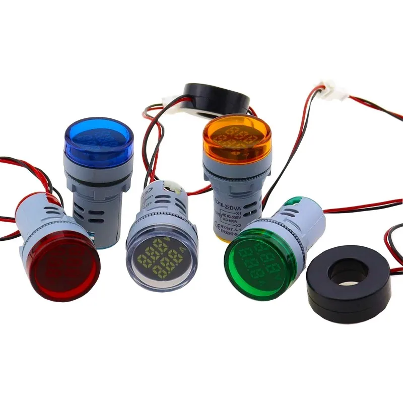 

22mm AD16-22DVA Round LED Dual Display Volt Ampermeter Voltmeter 60-500V Ammeter Digital Voltage Current Ampere Meter Indicator