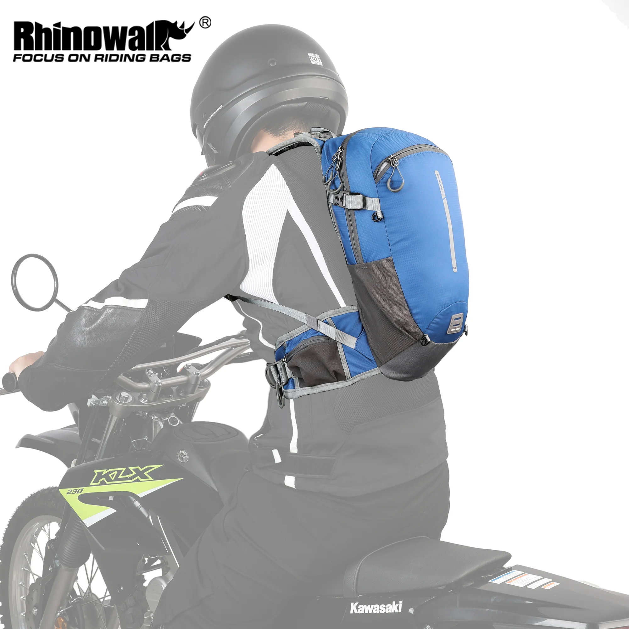 

Rhinowalk 12L Cycling Backpack Motor Bag Lightweight Outdoor Sports Bag With 2L Water Bag Mesh Pocket Hiking Climbing Riding