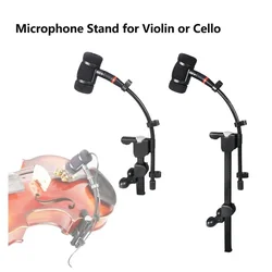 Instrument Microphone Clip Clamp for Violin Mandolin Cello and Wooden Guitar, Mic Stand Rackmount