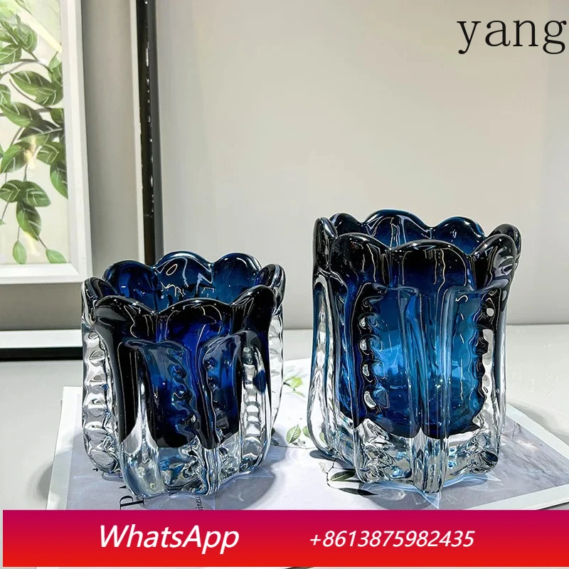 

Exquisite Glass Vase Creative Wrinkled Flower Pots Desk Decoration Flowers Arrangement Floral Vases Room Aesthetic Decor