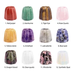 Handcarved Gemstone Flower Base Natural Crystal Incense Sticks Holder AromatherapyHome Decor Energy Stone Ornament
