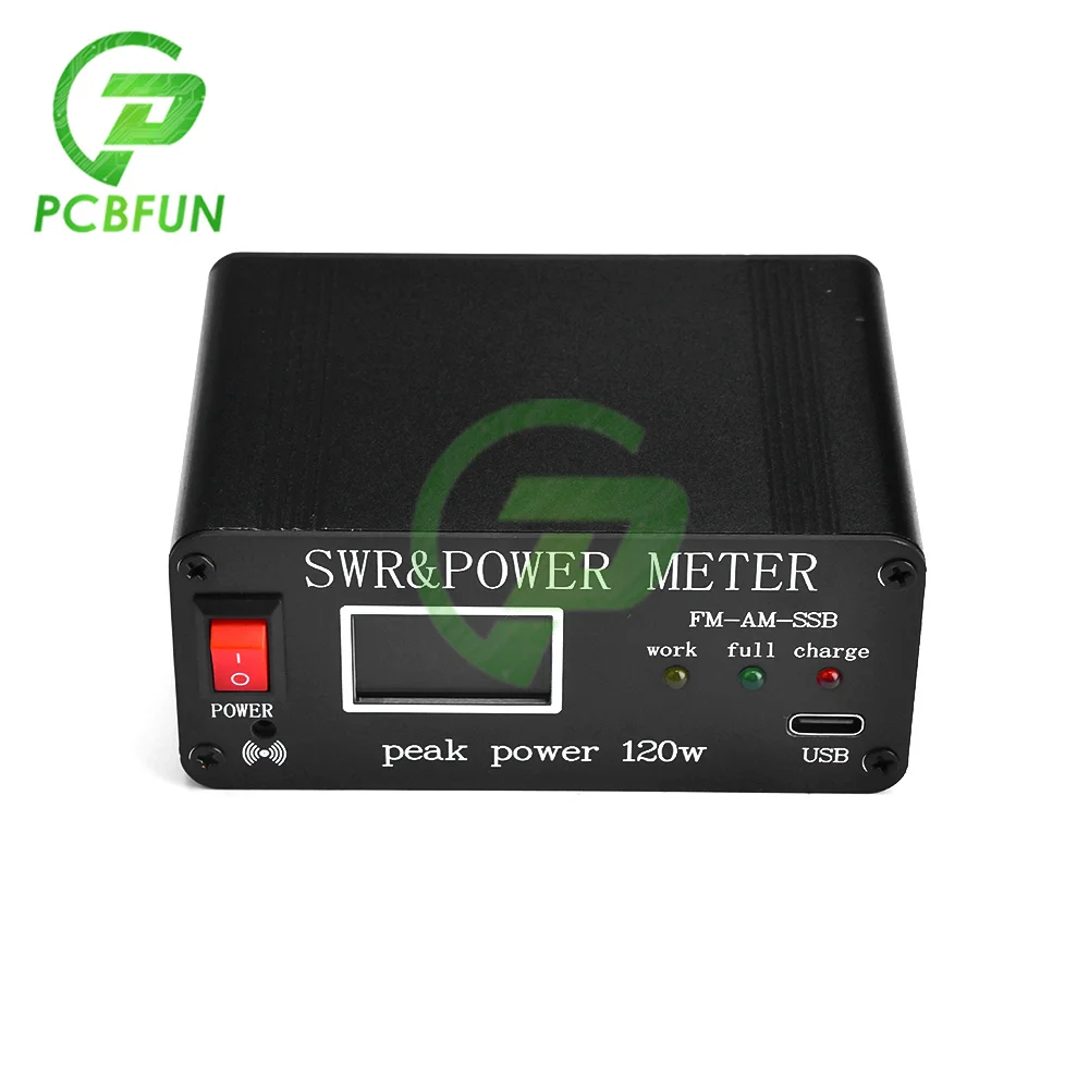 1.8MHz-50MHz 0.5W-120W SWR High Frequency Short Wave Standing Wave Meter Power Meter FM-AM-SSB with OLED Display