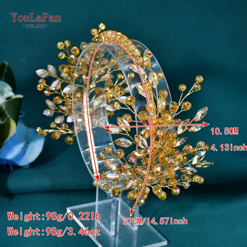 YouLaPan Luxury Crystal Bride Hair Hoop Wedding Rhinestone Headbands Hair Accessories Banquet Party Headpiece Gift HP967