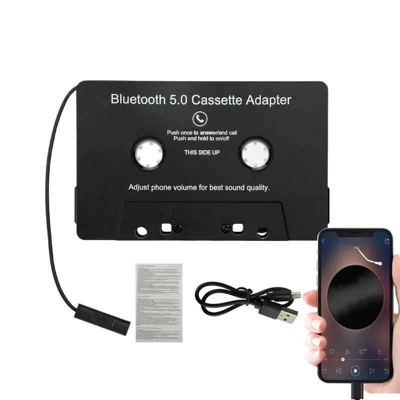 

Audio Cassette Adapter Blue Tooth 5.0 Cassette High-Fidelity Desk Player Hands-Free Call Seamless Streaming Cassette For