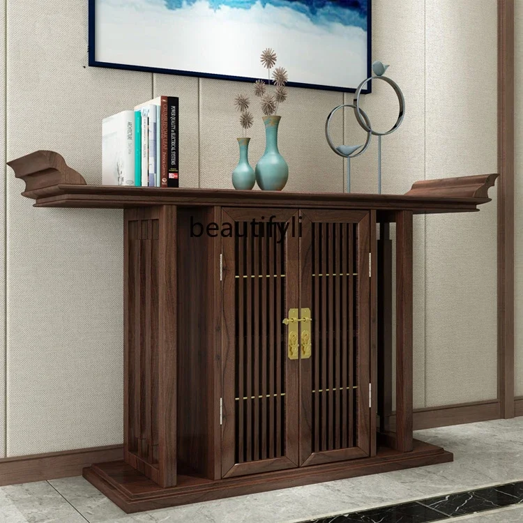 New Chinese-style entrance table partition cabinet living room solid wood dining side cabinet entrance table decorative cabinet