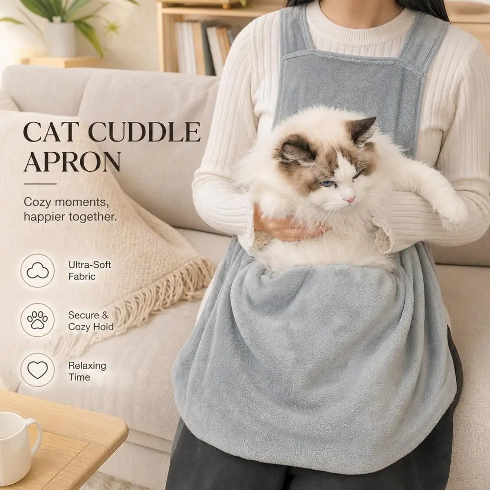 Winter Rubbing Cat Apron Holding Cat Clothes Non Stick Fur Cat Clothes Hanging Chest Bag For Outdoor Travel Pet Supplies