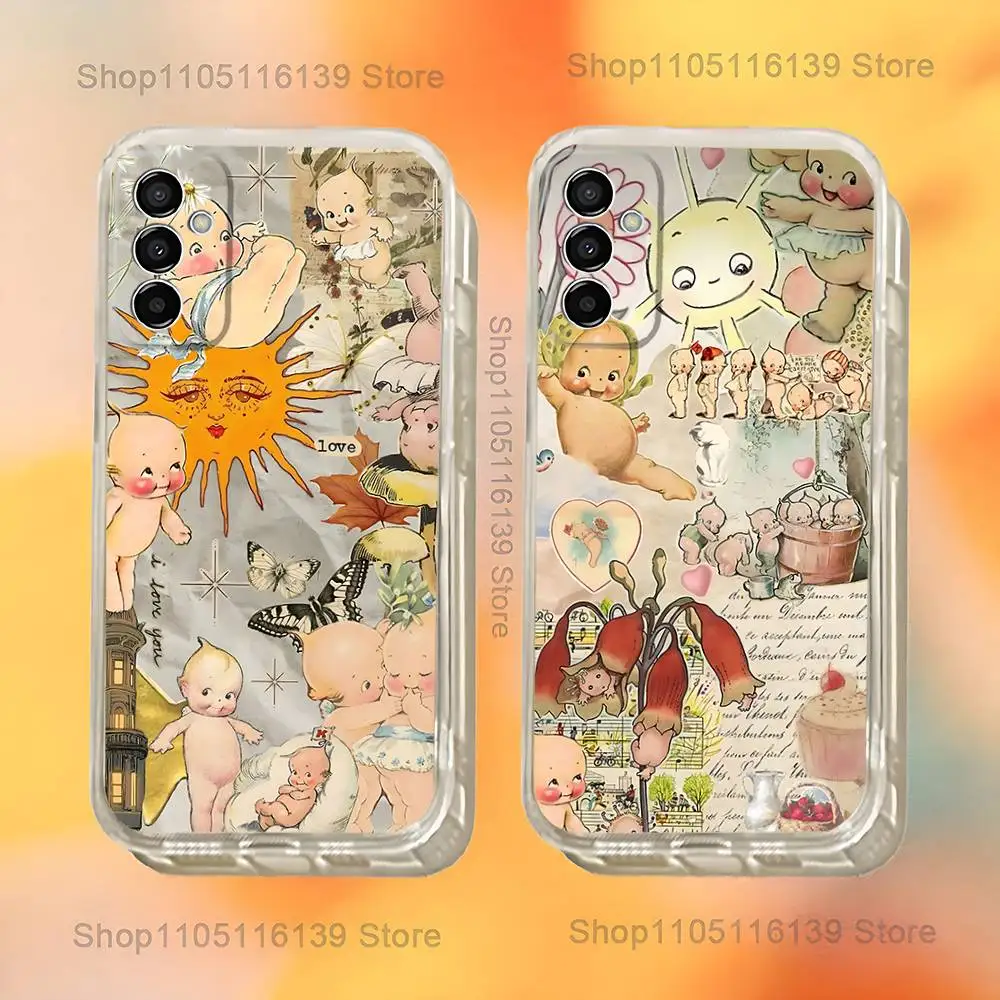 

K-Kewpie Baby Cute Phone Case For Samsung S24,30,21,22,23,20 FE,lite,PIus,Ultra,5G,Note,9,10 Transparent Cover
