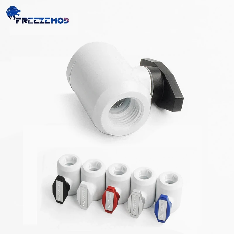 FREEZEMOD White Water Tap Drain Valve Faucet Dual G1/4 Thread Stopper Liquid Stop Fitting PC MOD Watercooling Parts FM-YGNSB/SS