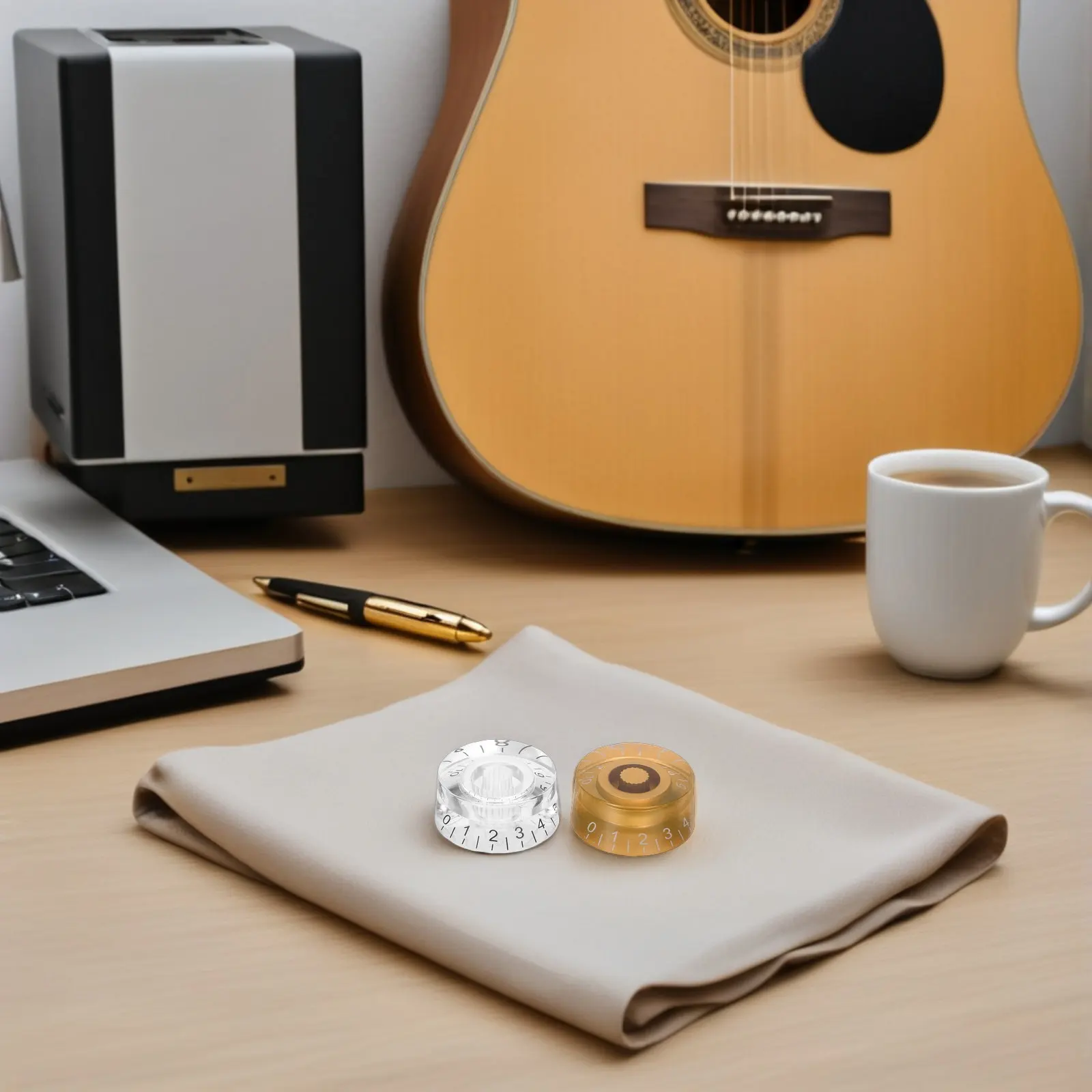 4Pcs Guitar Volume Tone Control Knobs Cylindrical Rubber Knob Caps for Electric Guitar Potentiometer Smooth Adjustment Studio