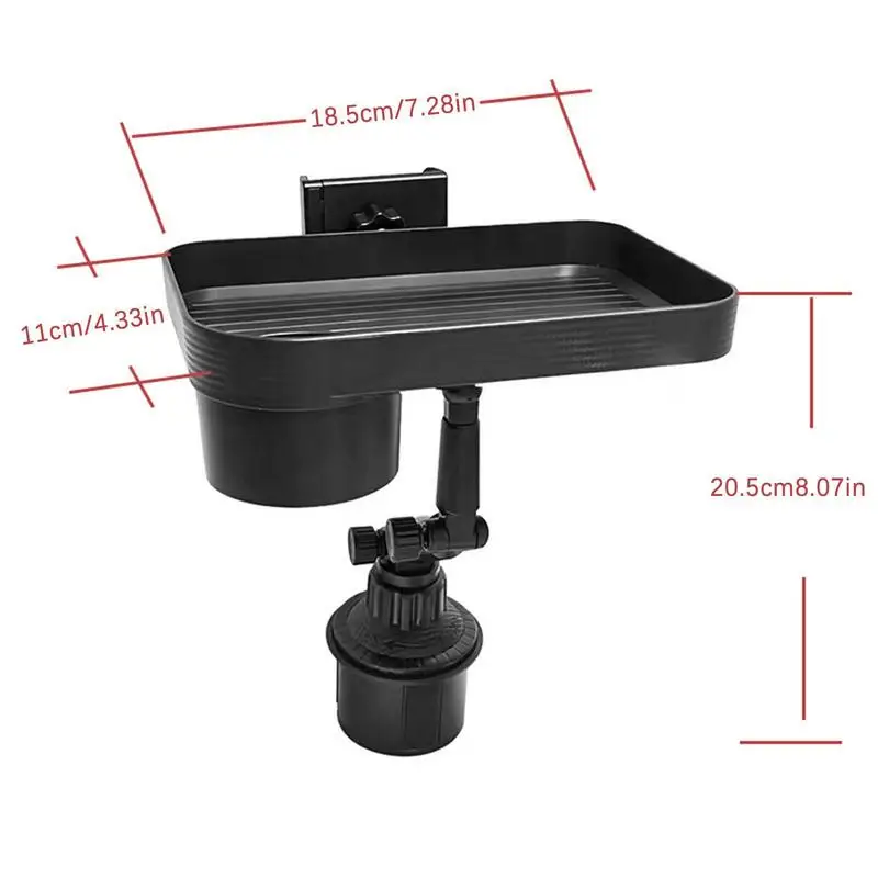 3 In 1 Car Cup Holder With Food Tray Phone Mount 360 Degree Rotation Tray Auto Food Table Tray With Solid Base For Car Interior