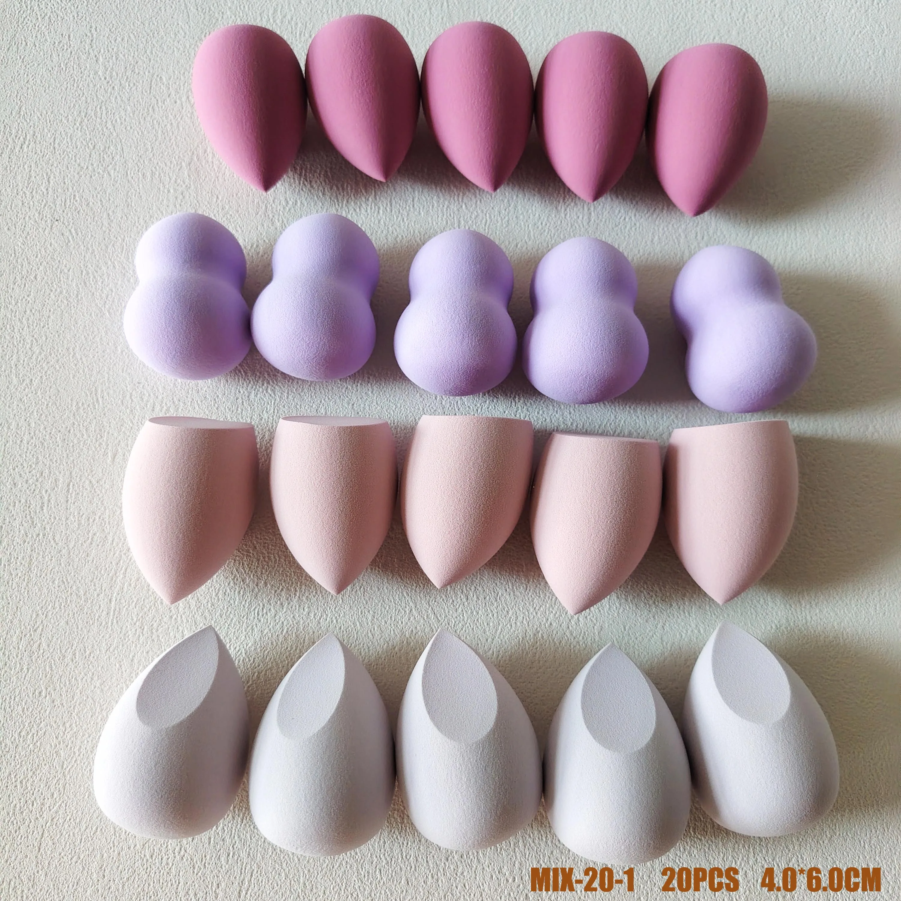 20 pièces outils de beauté doux éponge bouffée cosmétiques visage Latex gratuit maquillage mélangeur éponge marque privée