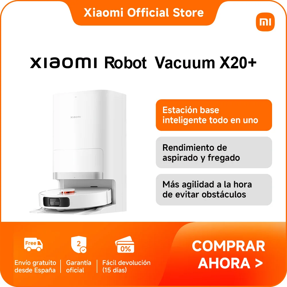 Oficial | Xiaomi Robot Vacuum X20+, Estación base inteligente todo en uno, Rendimiento de aspirado y fregado mejorado