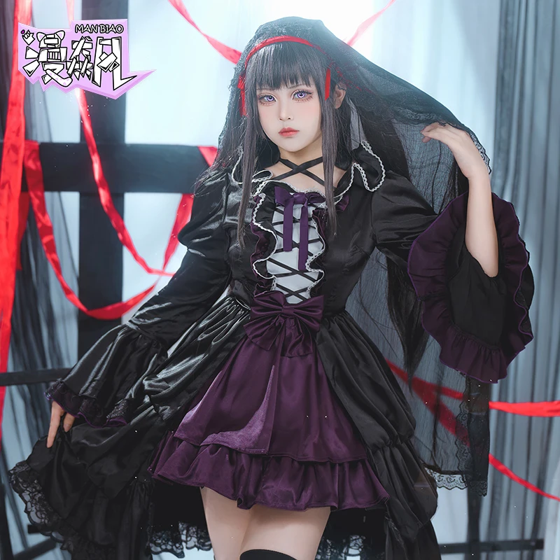 

Akemi Homura Cosplay Costume Puella Magi Madoka Magica Suit New Skin Outfit Lolita Dress Sexy Uniform Halloween Women Party