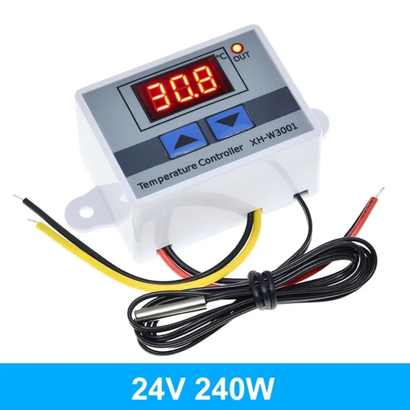 XH-W3001 10A 12V 24V 110V 220V AC Digital LED Temperature Controller For Incubator Cooling Heating Switch Thermostat NTC Sensor