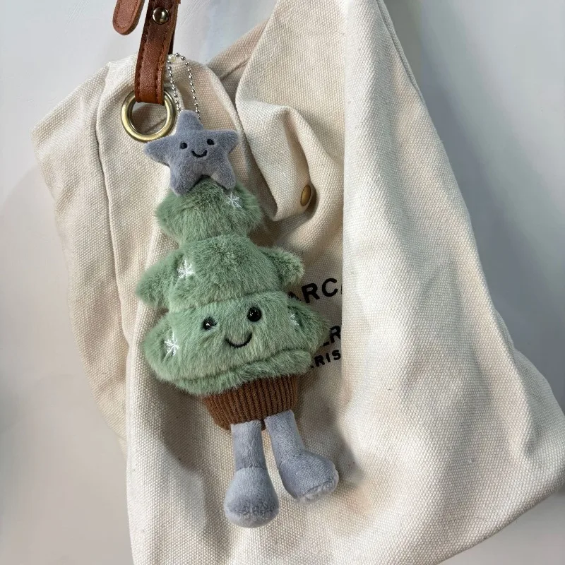 Schattige ster kerstboom knuffel - schattige vredesnacht pop sleutelhanger, decoratieve tas charme, perfect huiscadeau voor vakanties