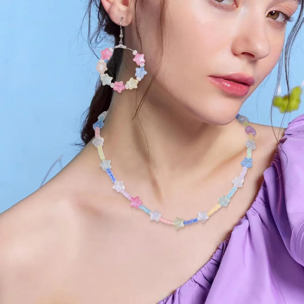 6/17/29 قطعة متعددة الألوان على شكل نجمة الخرز الزخرفية ، أساور يدوية القلائد ، عيد الميلاد عيد الحب هدية عيد الأم #6