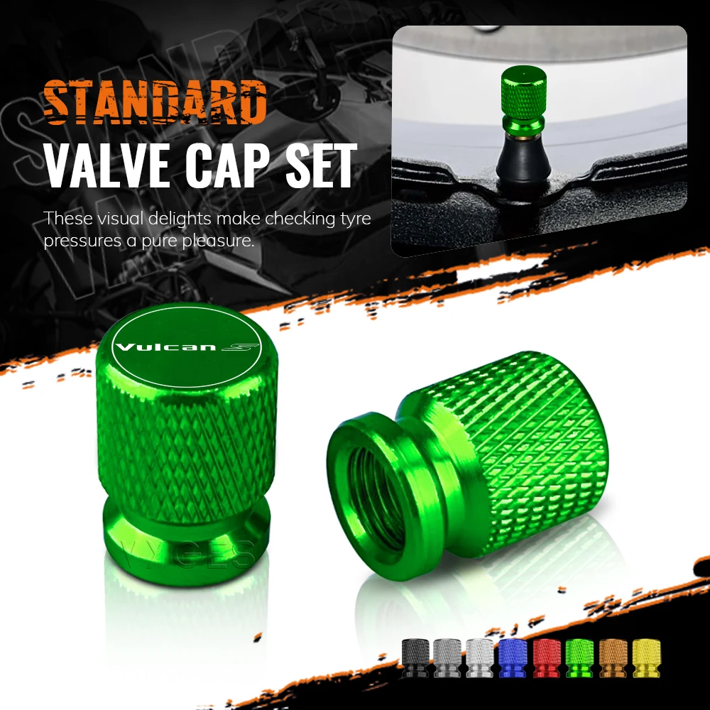 Motorcycle Accessories CNC Aluminum Standard Valve Cap Set For KAWASAKI VN650 VN 650 Vulcan S Tire Caps Set