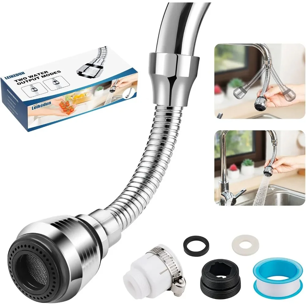 StainlessKitchen  Steel Faucet Sprinkler Water-saving Device Lengthening Rotating Splash Proof Sprinkler Spray Extender Bubbler