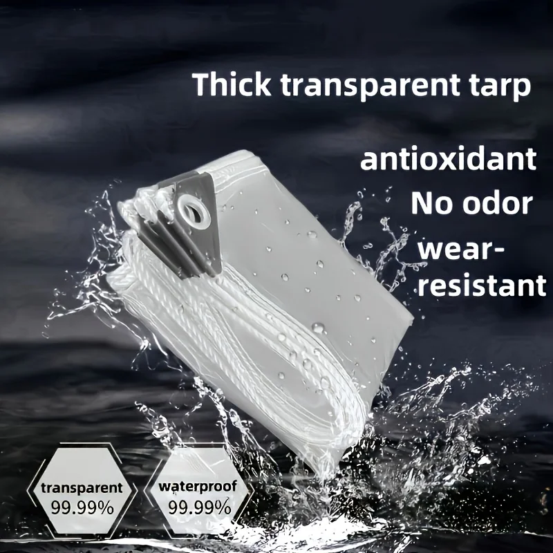 Clear Gazebo Side Panel Waterproof Transparent Tarpaulin with Reinforced Eyelets, Outdoor Patio Enclosure Curtain for Terrac