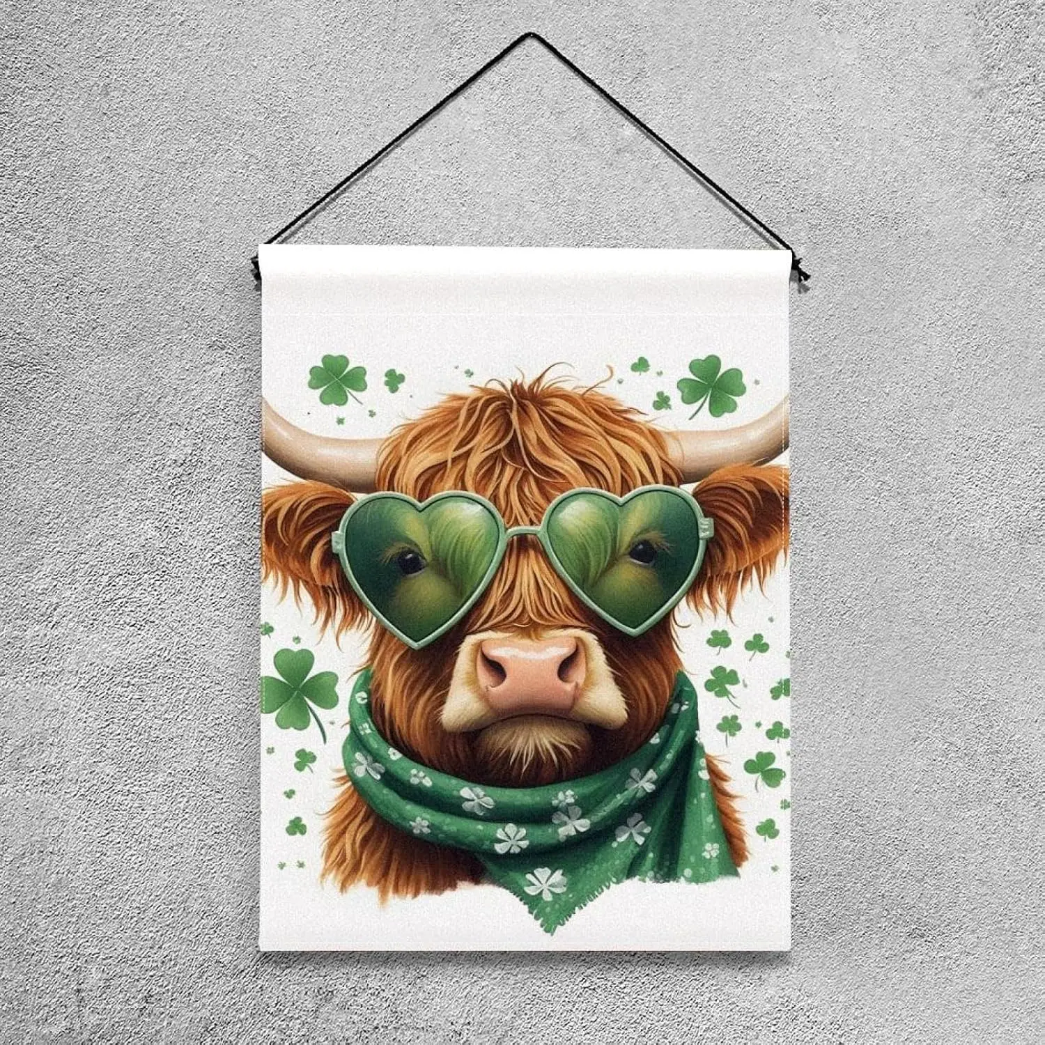 St. Patrick's Day Cow Garden Flag 28x40inch Double Sided Outside, Welcome Seasonal Farmhouse Yard Outdoor Decorative Fla ZZM