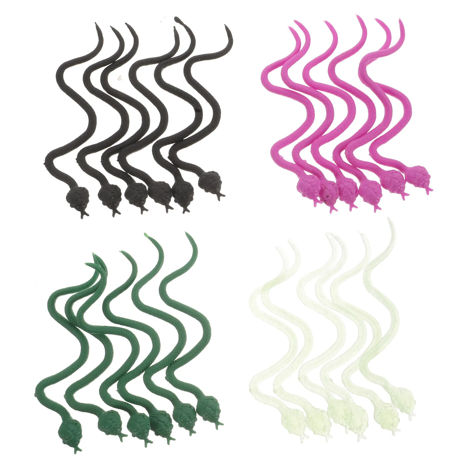 24Pcs Realistic Fake Snakes for Halloween Pranks, Party Decor & Haunted House Props