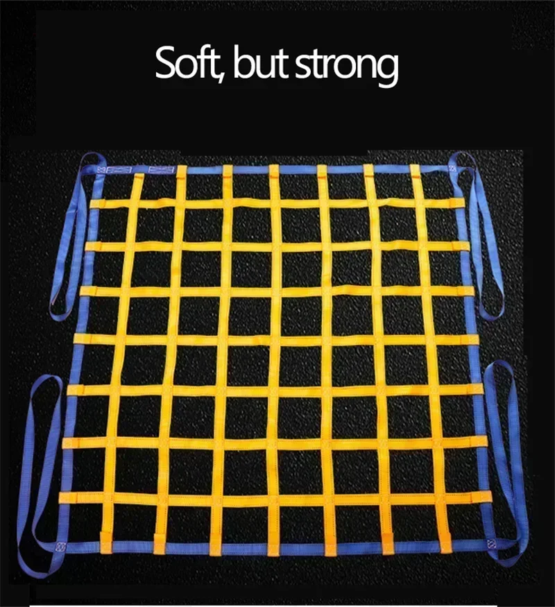 Bulk Cargo Loading And Unloading Transfer Hoisting Net Marine Lifting Net Wharf Mesh Flat Sling Fall Protection Size 1m 1.5m