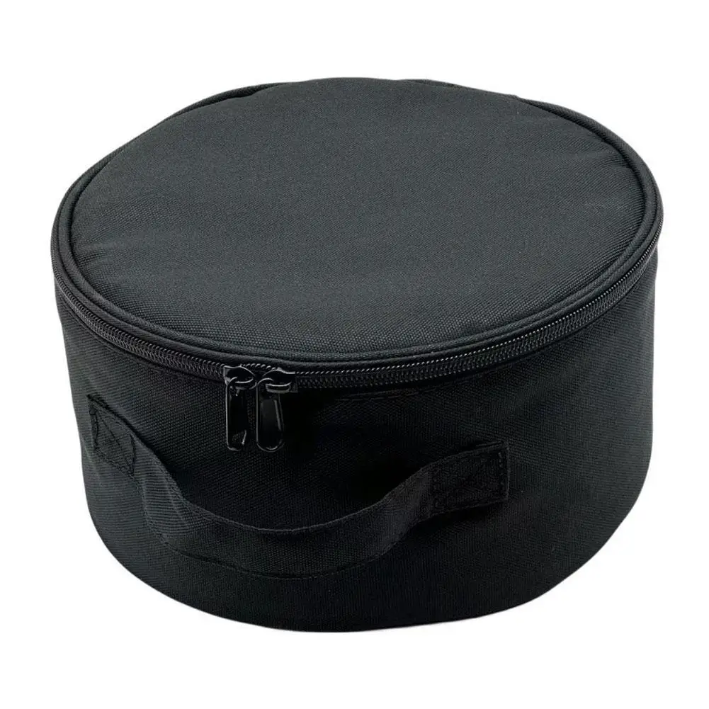 Folding Fan Storage Bag Shockproof Round Cosmetic Case With Handle Zipper Pack Phone Container Outdoor Accessories