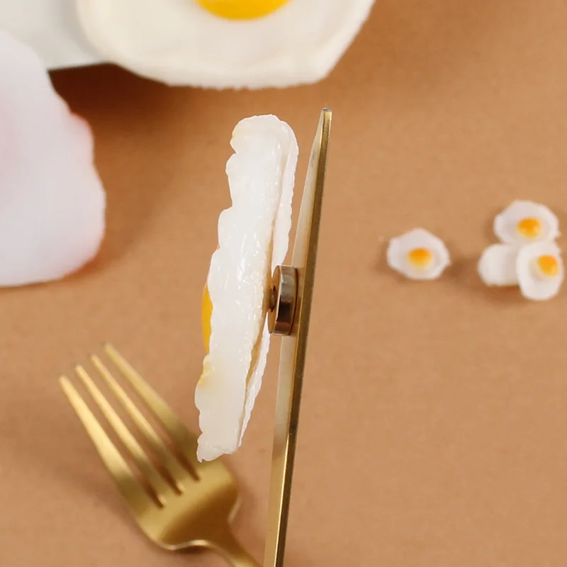 Fake Eggs Food Poached Egg Omelette Simulation Refrigerator Stickers Toy Breakfast Kitchen Decoration Home Decor Artificial Food