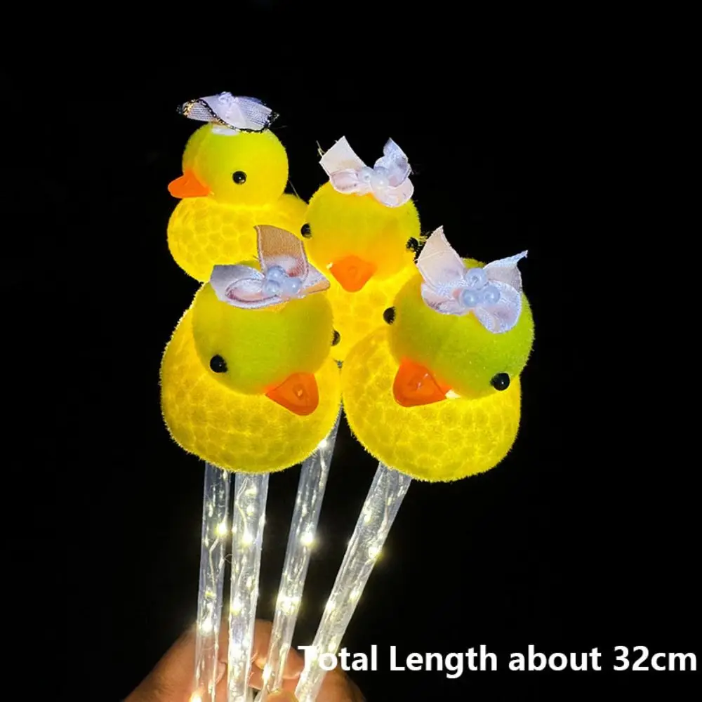 Little Yellow Duck Fairy Stick, 3D Cartoon, Sparkling Glowing Stick, Venda Criativa, Flash Stick Bonito, Aniversário de Natal e Casamento, Novo