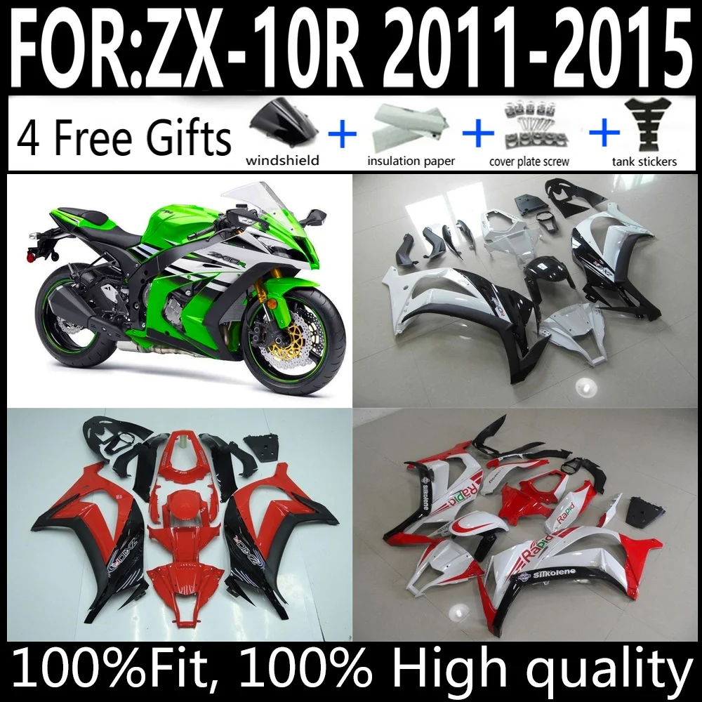 

Injection Molded ABS Fairing Kit For Kawasaki Ninja ZX-10R 2011-2015 Bodywork Cowling Set High Quality Factory Direct Fit