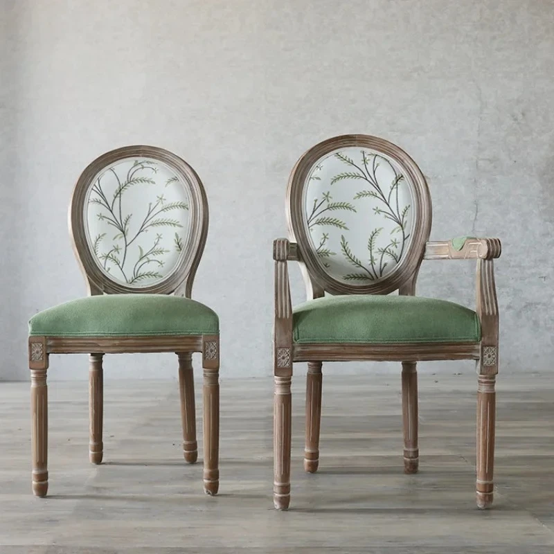 كراسي الطعام الأوروبية الرجعية مطعم القديمة الصلبة الخشب البراز الأثاث منتشر مقهى فندق جديد الصينية مصمم الأزياء كرسي