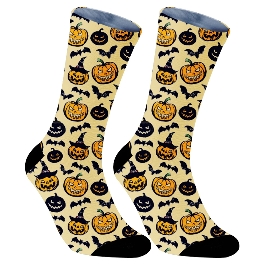 sports socks 2024 New Summer Print socks Halloween fashion trend socks in high tube socks art illustration socks