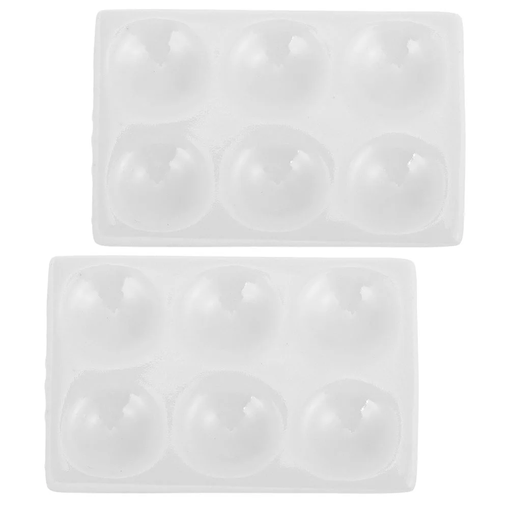 

2 Pcs Experiment Board Porcelain Reaction Plate Ceramic Spot for Chemical Testing Laboratory Scientific