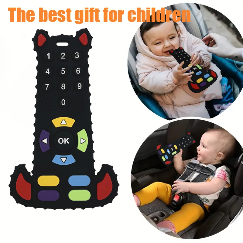 Remote control teethers silicone gnawing baby touch buttons animal toys baby anti-eating hand teething stick teethers soft mater