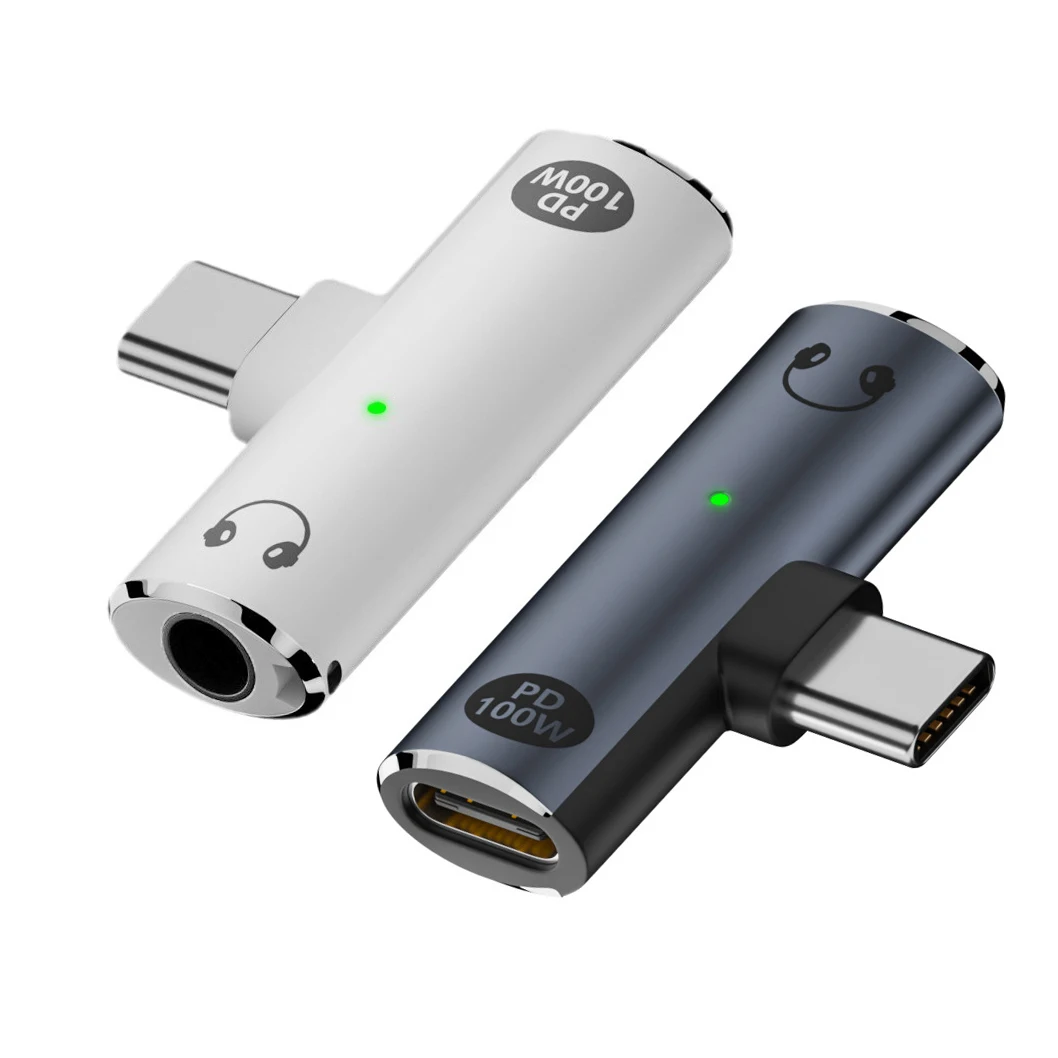 USB C to 3.5mm Headphone and Charger 2 In 1 Adapter Type-C to Aux Audio Jack with 100W PD Fast Charging Dongle for Laptop Mobile