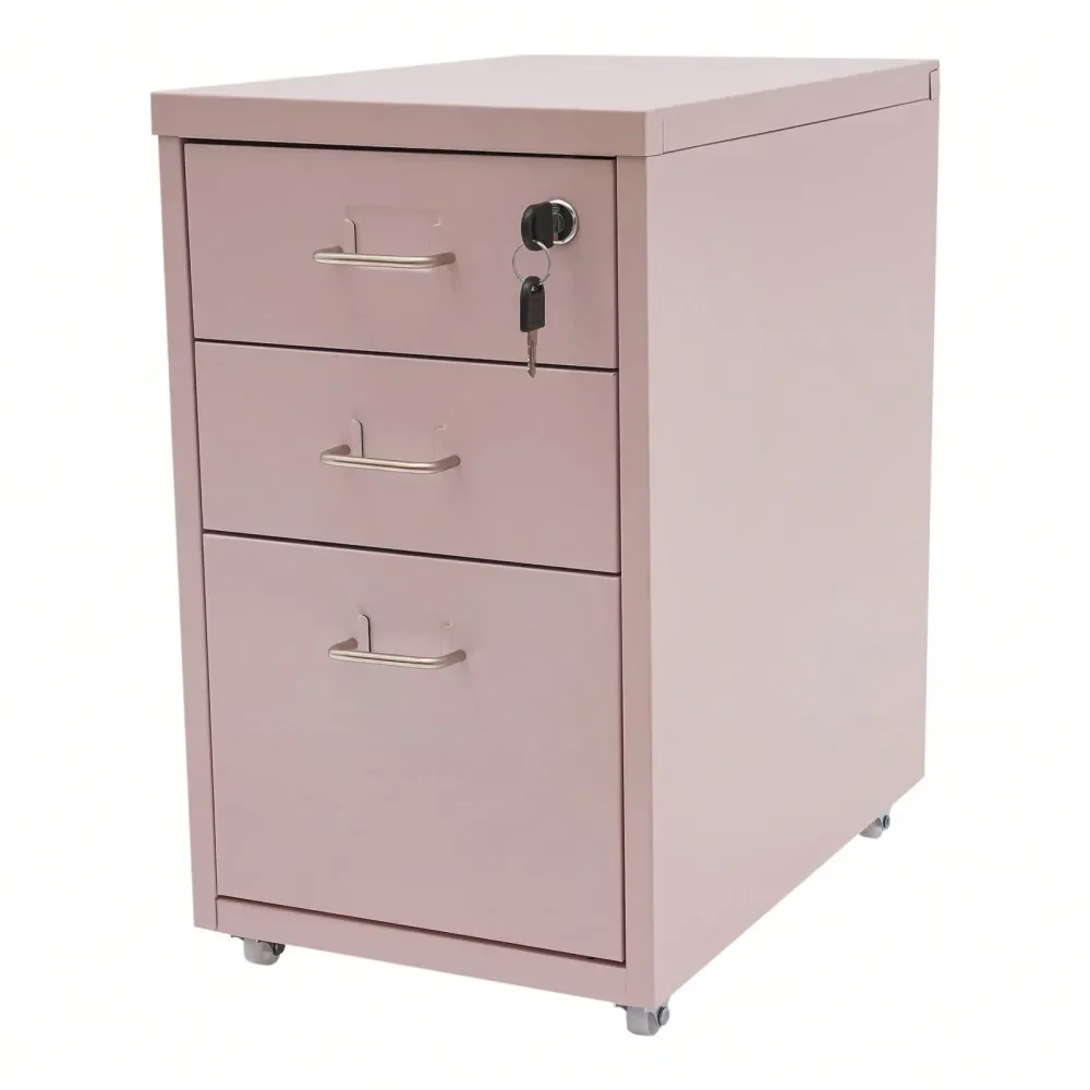 

File Cabinet, Metal Mobile File Cabinet With Lock, Filing Cabinet Under Desk,Back To School,School Supplies