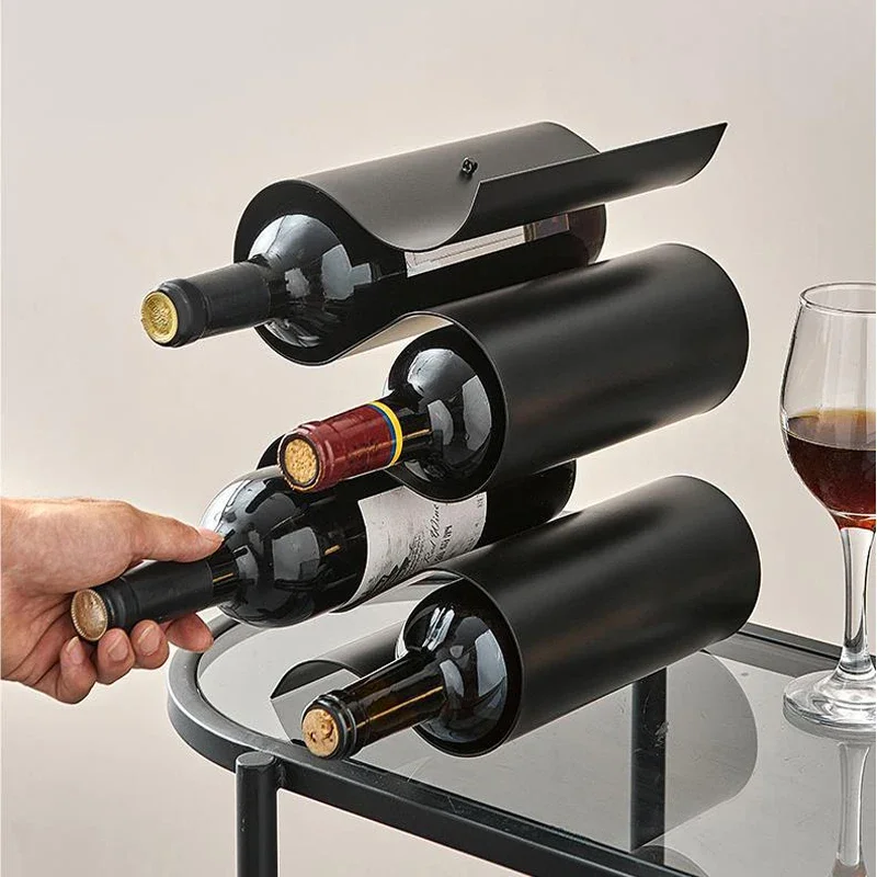 Desktop red wine shelf ornament light luxury high-end wine cabinet display stand bar storage rack