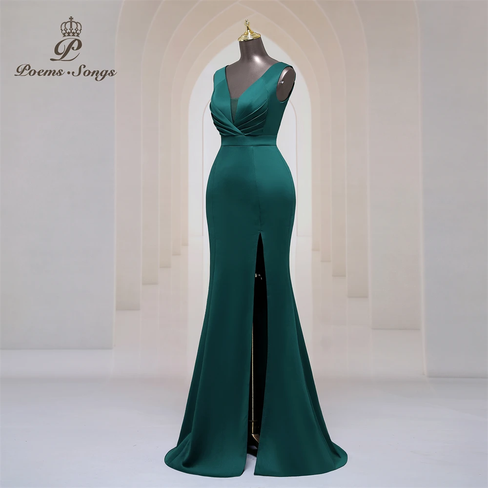 luxury dress Deep V neck soft satin evening dresses for women party dresses Bridesmaid dress formal occasion dress prom dresses