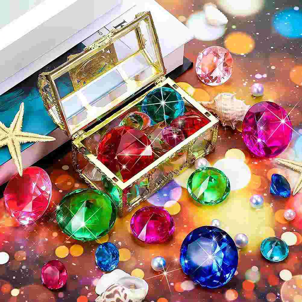 60 Pcs Jewel Toy Acrylic Jewelry for Pool Diving Gems Kids Toys Ages 4-8 Toddler Dive