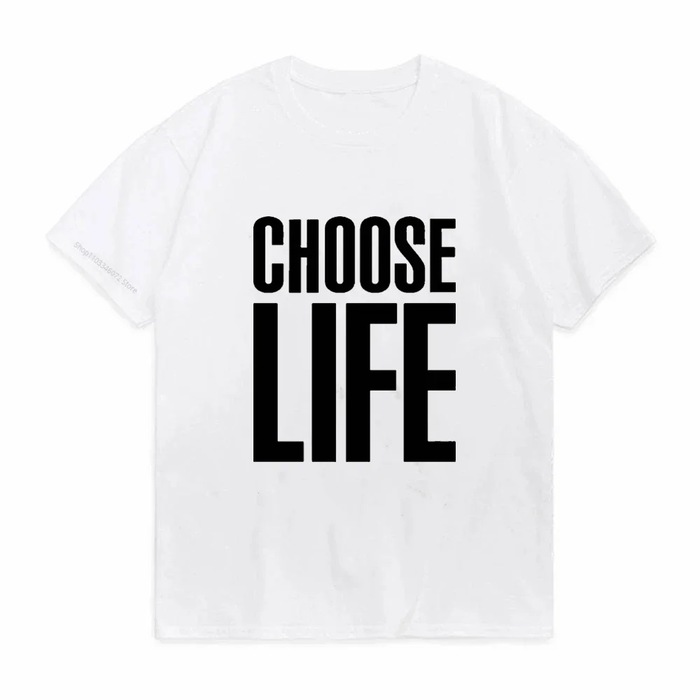 CHOOSE LIFE PRINTED T SHIRT MENS WOMENS TRAINSPOTTING 90\'s WHAM 80\'s RETRO TOP TShirt Tee Shirt Unisex Pop Y2k Tops