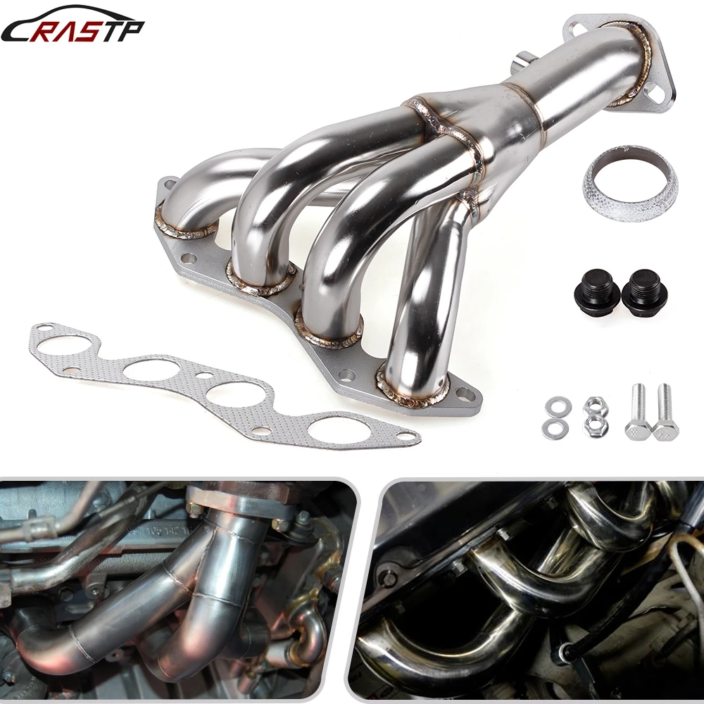 RASTP-High Qualtiy Stainless Steel Racing Manifold Header Exhaust For 01-05 HONDA CIVIC DX/LX D17 1.7 EM2/ES1 RS-CR1848