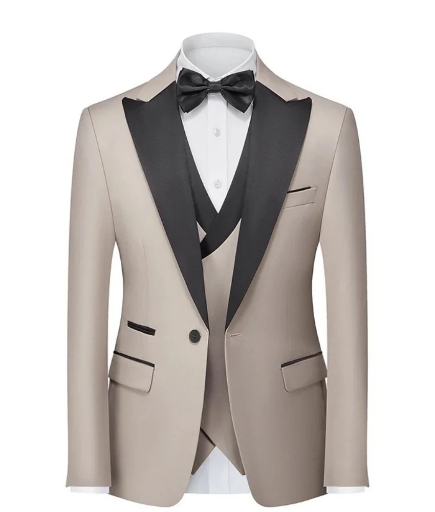 

Male three-piece suit(Blazer+Vest+Pants ). Groom's wedding suit. Slim-fit suit for men. Best man's outfit. Wedding attire