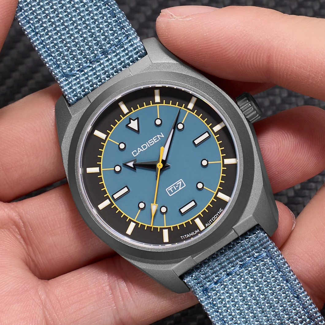 CADISEN TI-7 Autodyne Reloj de pulsera mecánico automático de acero y titanio MIYOTA 8215 Relojes de hombre luminosos de zafiro resistentes al agua
