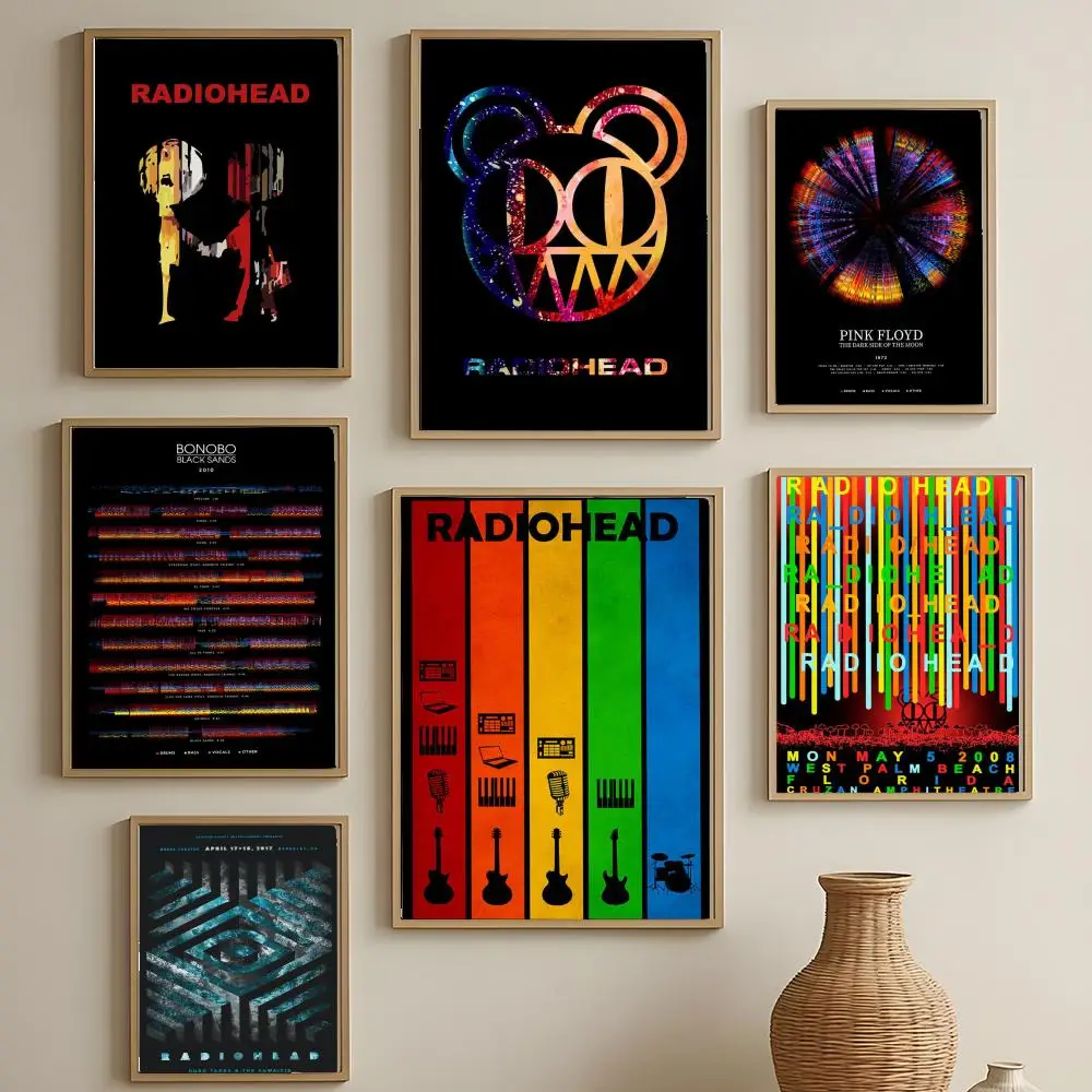 Rock band R-Radiohead Poster Versatile HD Waterproof Wall Art Self-Adhesive Decor for Any Space Ideal Gift