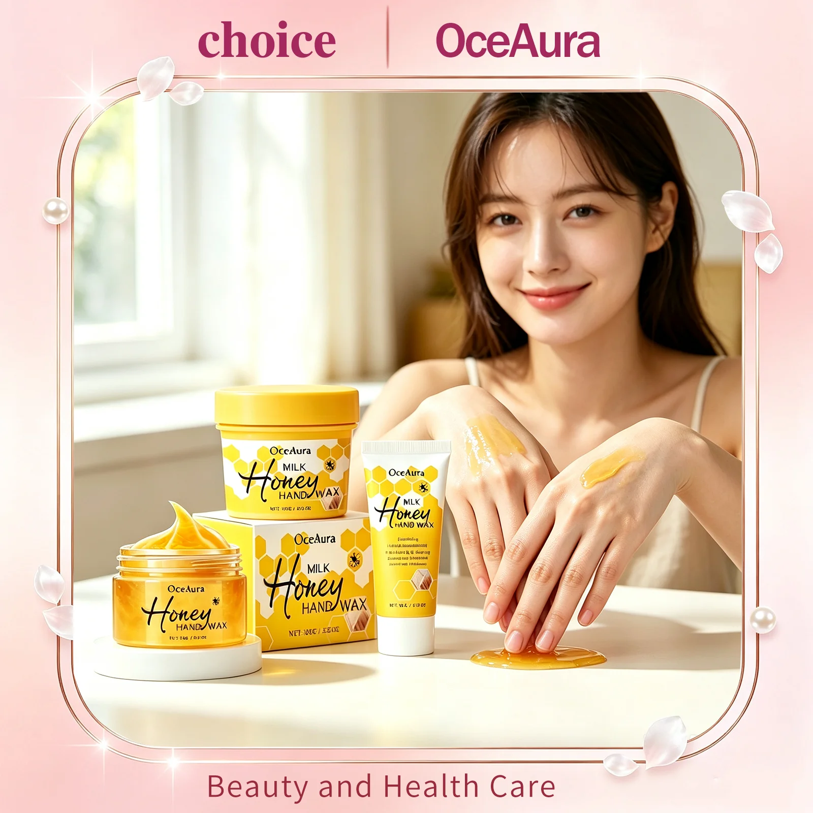 Oceaura Milk Honey Peel Off Hand Wax Mask Moisturizing Exfoliating Nourish Dry Cracked Dull Rough Hands Whiten Hand Repair Mask